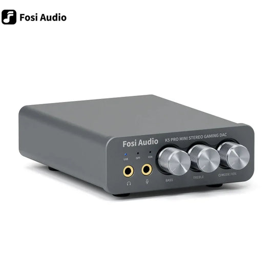 Fosi Audio K5 PRO USB Gaming DAC with Microphone Earphone Amplifier for PS5 Desktop Active Speakers Mini Audio DAC