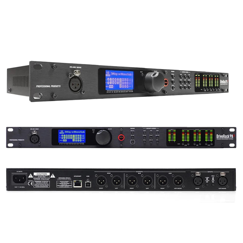 Professional audio processor DriveRack PA2 2x6 PA Complete Professional Loudspeaker Management System, Rack Mountable