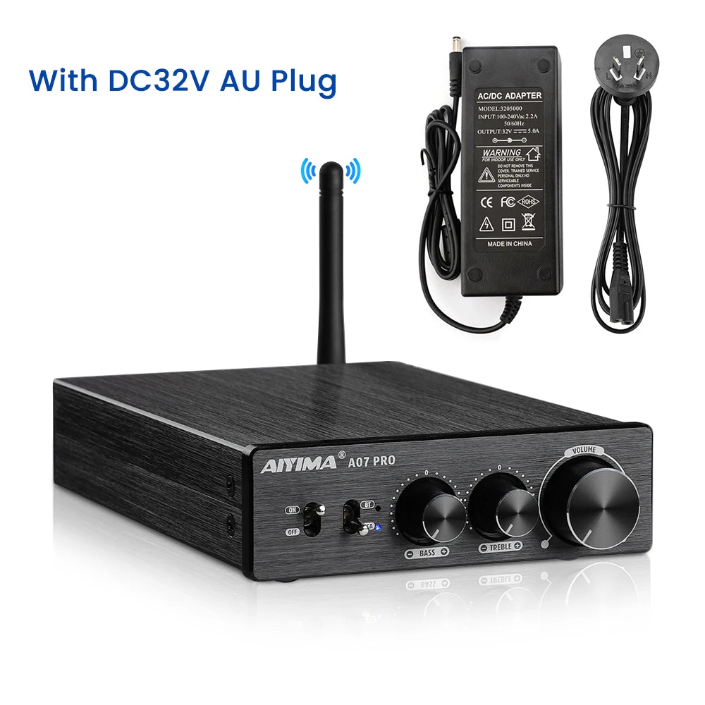 AIYIMA A07 PRO Bluetooth Amplifier Audio APTX HD TPA3255 Hifi Stereo Power Amplifier 300Wx2 Sound Speaker Amplificador Home Amp
