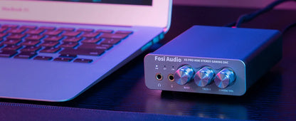 Fosi Audio K5 PRO USB Gaming DAC with Microphone Earphone Amplifier for PS5 Desktop Active Speakers Mini Audio DAC