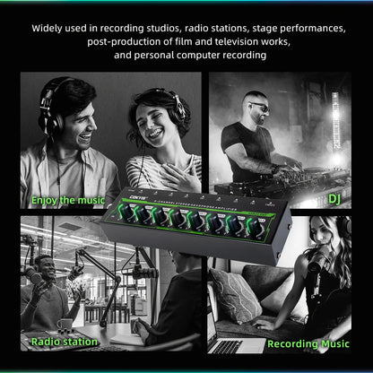 HA800 PRO 8 Channel Headset Amplifier Audio Stereo Audio Amplifier With Power Adapter for Music Mixer Recording EU/USplug