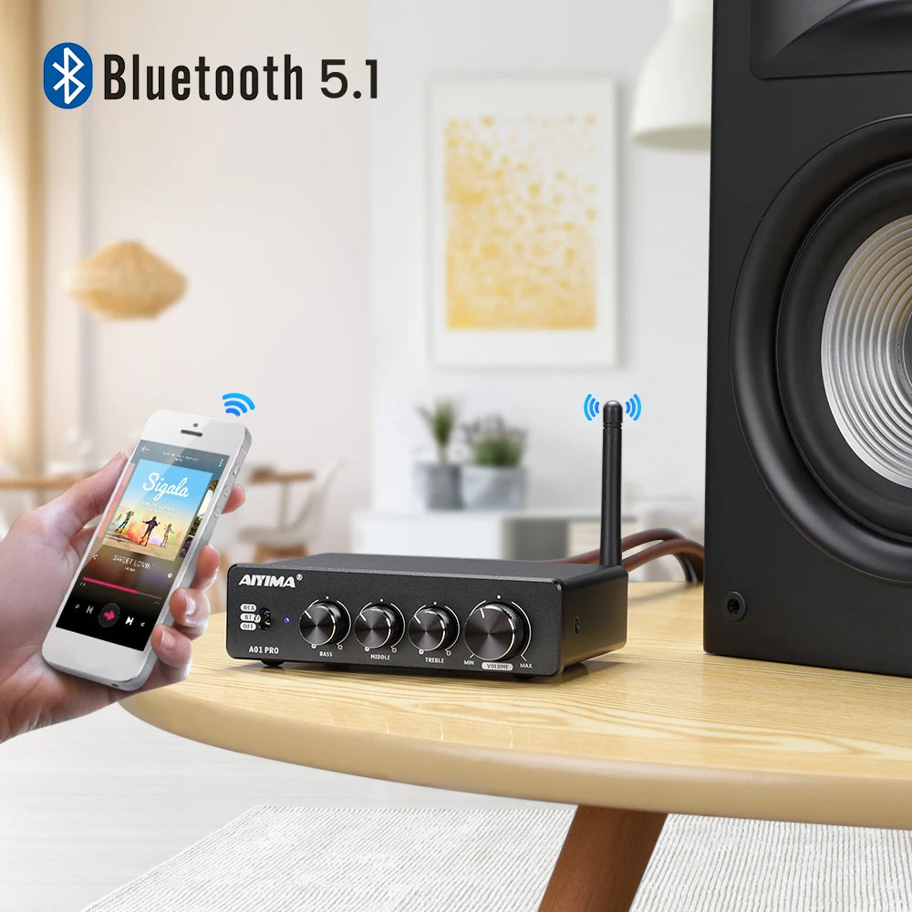AIYIMA A07 PRO Bluetooth Amplifier Audio APTX HD TPA3255 Hifi Stereo Power Amplifier 300Wx2 Sound Speaker Amplificador Home Amp