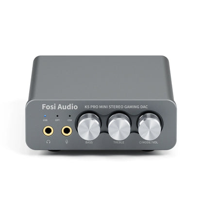 Fosi Audio K5 PRO USB Gaming DAC with Microphone Earphone Amplifier for PS5 Desktop Active Speakers Mini Audio DAC