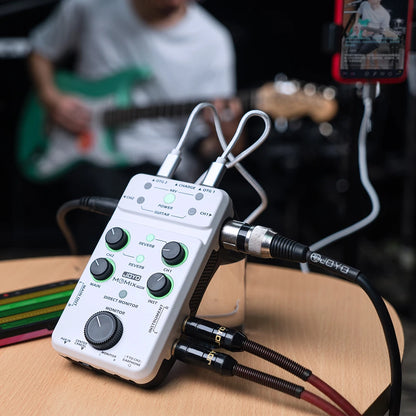 JOYO MOMIX PRO Audio Interface Sound Card Portable Audio Mixer Support 48V Phantom Power for Live Recording Studio Singing