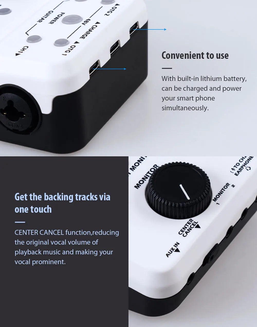 JOYO MOMIX PRO Audio Interface Sound Card Portable Audio Mixer Support 48V Phantom Power for Live Recording Studio Singing