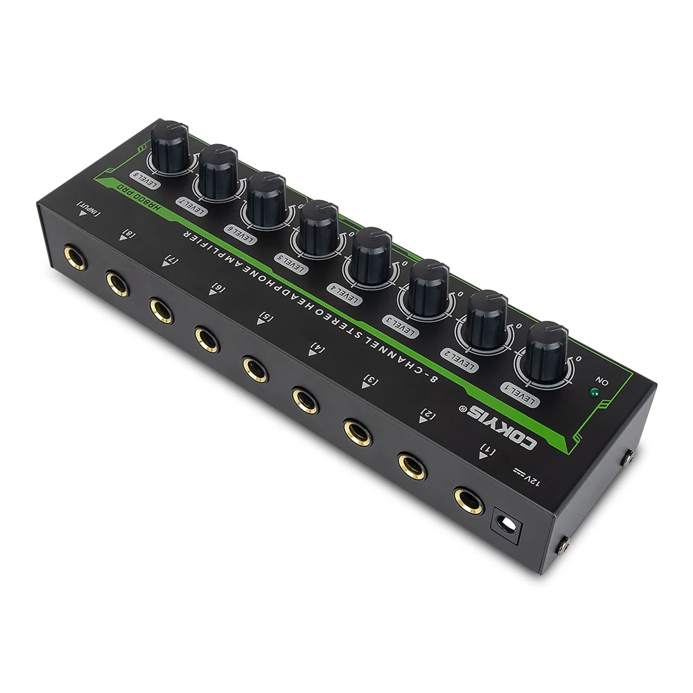 HA800 PRO 8 Channel Headset Amplifier Audio Stereo Audio Amplifier With Power Adapter for Music Mixer Recording EU/USplug