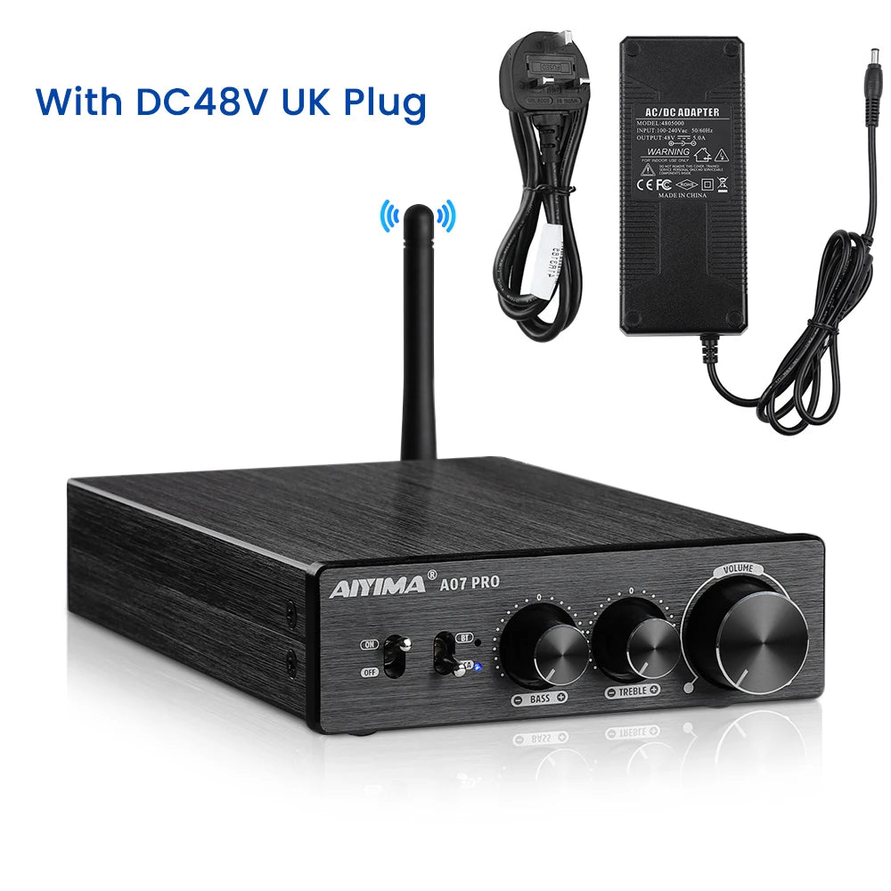 AIYIMA A07 PRO Bluetooth Amplifier Audio APTX HD TPA3255 Hifi Stereo Power Amplifier 300Wx2 Sound Speaker Amplificador Home Amp